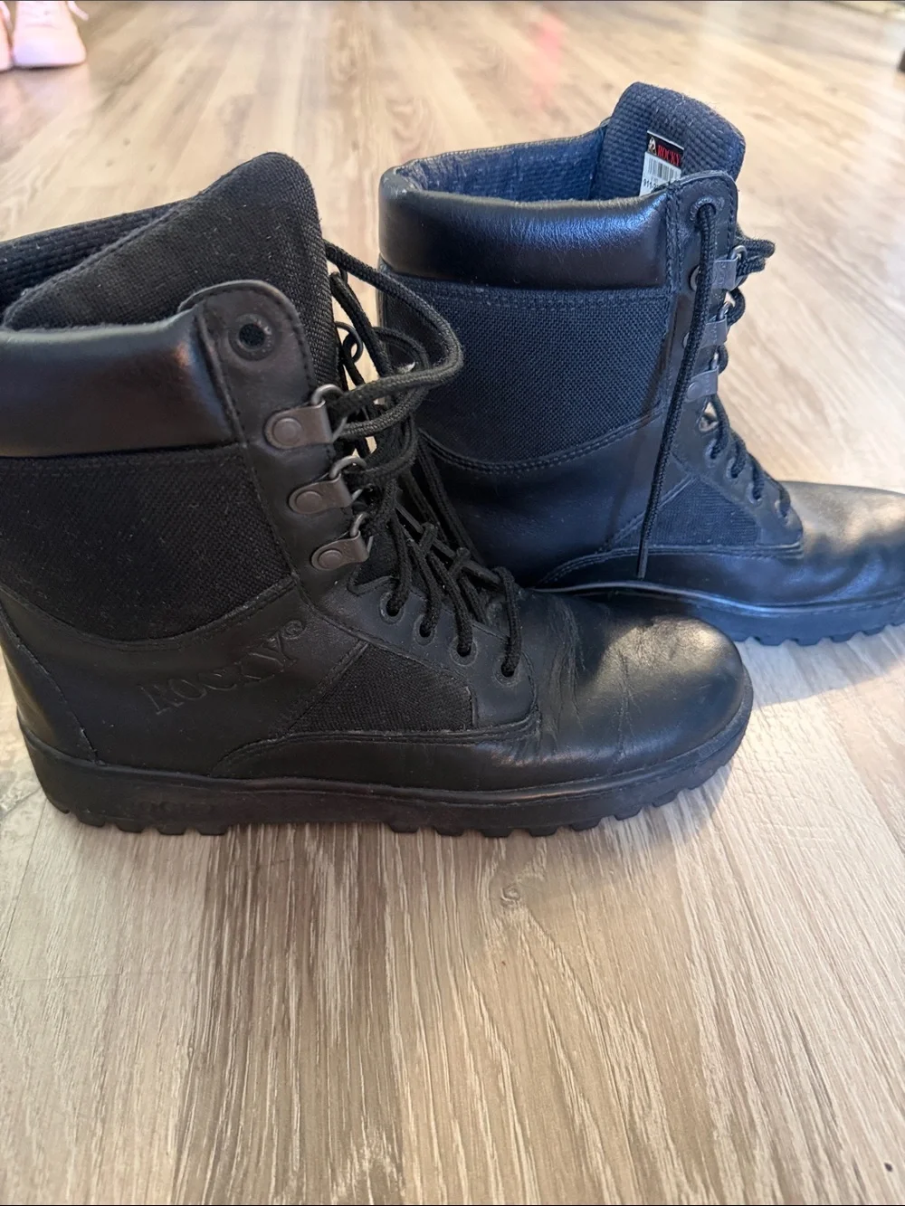 Rocky Black Lace-Up Work Boots Size 9M